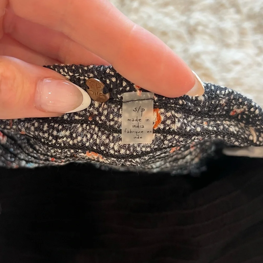 Free People Black and Pink Floral Crop Top - Picture 5 of 5